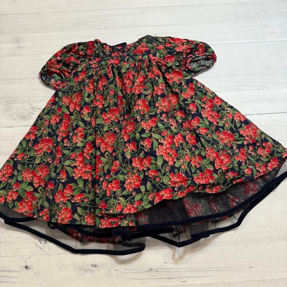 V ntage Bonnie‎ Jean girls red berries dress size 5